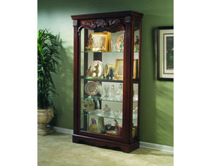 Pulaski Two Way Sliding Door Curio Cabinet Cappuccino Cherry