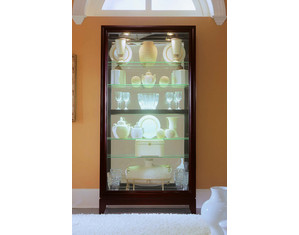 Pulaski Two Way Sliding Door Curio Cabinet Chocolate Cherry