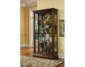 Pulaski Edwardian Cherry Two Way Sliding Door Curio Cabinet