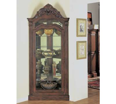 Anthony California Dark Cherry Corner Curio Cabinet
