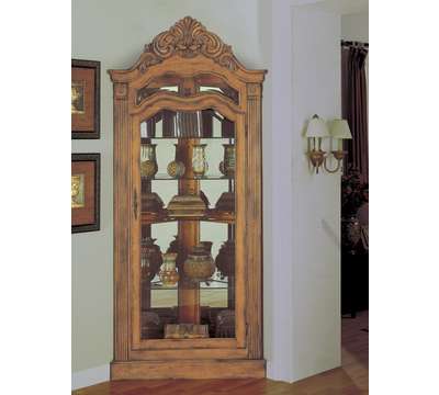 Anthony California Brown Cherry Corner Curio Cabinet