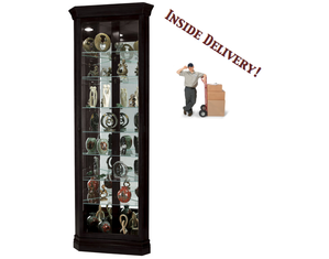 Howard Miller Duane Corner Curio Cabinet in Black Satin
