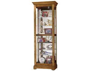 Howard Miller Moorland Curio Cabinet in Legacy Oak