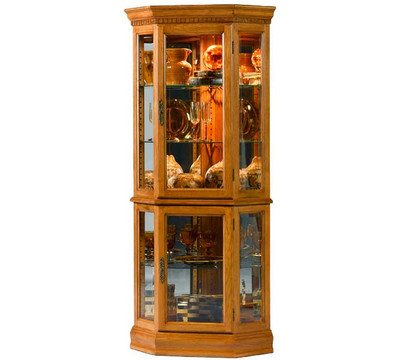 Jasper Cabinet Lorraine Oak Corner Curio Cabinet