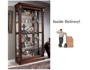 Pulaski Medallion Cherry Two Way Sliding Door Curio Cabinet