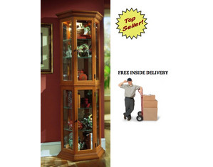 Pulaski English Oak Curio Cabinet - FREE Inside Delivery!