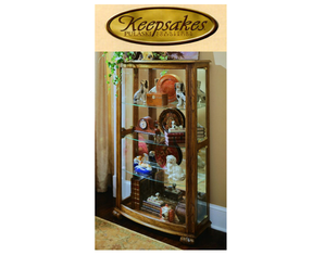 Pulaski Pepper Oak Mantel Curio Cabinet