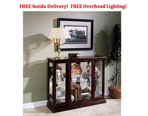 Pulaski Ridgewood Cherry Console Curio Cabinet