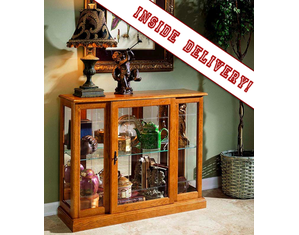 Pulaski Golden Oak Console Curio Cabinet