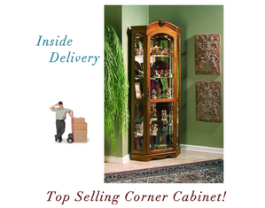 Pulaski Estate Oak Corner Curio Cabinet