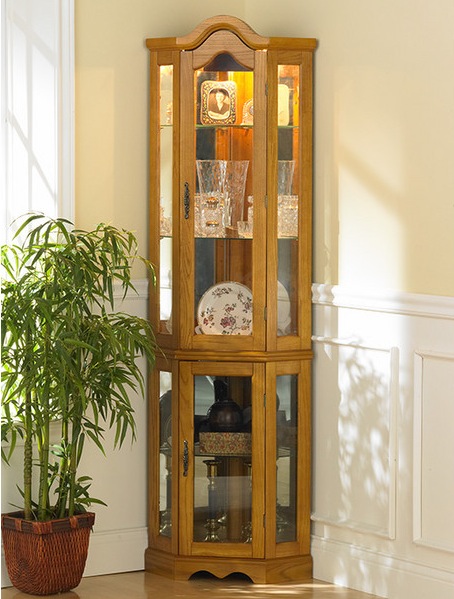 SEI Lighted Corner Curio Cabinet - FREE Inside Delivery! image