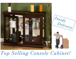 SEI Mahogany Double Door Curio Cabinet
