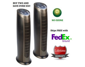 Alen T300 Tower Air Purifier Two-Pack - Fast FREE FedEx Shipping!