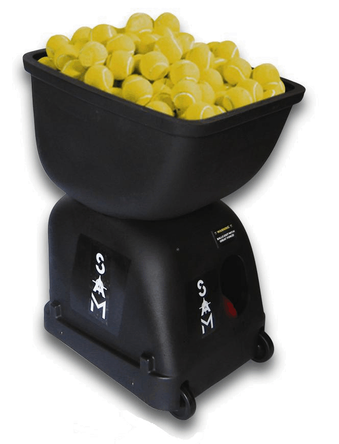 SAM P4 Tennis Ball Machine with 10 Function Remote And 2 Line image