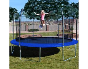 Skywalker Trampolines Blue Elite Oval Trampoline And Enclosure