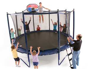 JumpSport Elite 14 ft PowerBounce Trampoline and Enclosure