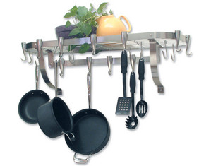 Concept Housewares Large Wall Mounted Stainless Steel Pot Rack
