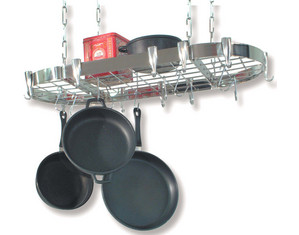 Concept Housewares Oval Ceiling Stainless Steel Pot Rack