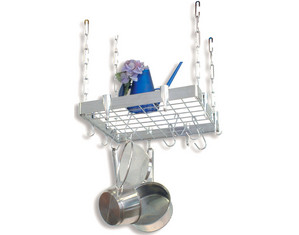 Concept Housewares Square Ceiling Stainless Steel Pot Rack - Fast FREE FedEx Shipping!
