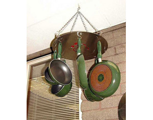 Frigo Design Round Etched Hanging Pot Rack - Fast FREE FedEx Shipping!