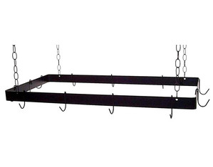 Grace 30 inch Rectangle Pot Rack with Hooks and Chain - Fast FREE FedEx Shipping!