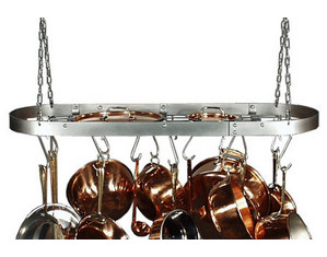 HSM Metal Products 34 inch Oval Hanging Pot Rack - Fast FREE FedEx Shipping!