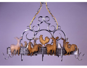 Living Well 8034 Metal Kitchen Chandelier Pot Rack