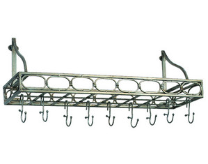 Old Dutch International Bookshelf Pot Rack with 8 Hooks