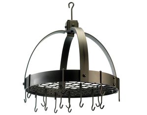 Old Dutch International Dome Oiled Bronze Pot Rack With Grid & 16 Hooks