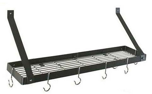 Rogar Bookshelf Wall Mount Pot Rack with Grid - Fast FREE FedEx Shipping! image