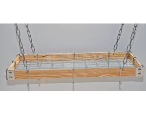 Rogar KD Wood Rectangle Pot Rack (With Grid)