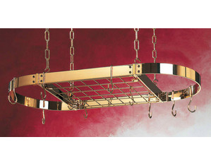 Rogar Brass Oval Pot Rack with Grid