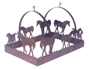 Smoky Mountain Metal Arts Horse Wrought Iron Ceiling Pot Rack - Fast FREE FedEx Shipping!