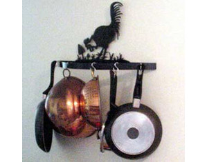 Smoky Mountain Metal Arts Rooster Pecking Pot Rack