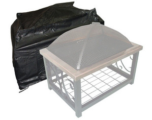 Fire Sense Outdoor Rectangle Vinyl Cover with Felt Lining and Fabric Ties