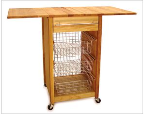 Catskill Craftsmen Contemporary Basket Kitchen Cart