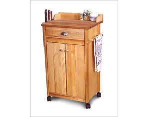 Catskill Craftsmen Cusine Kitchen Cart Deluxe with Back Splash and Gallery