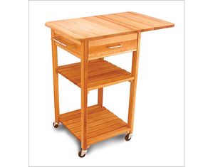 Catskill Craftsmen Drop Leaf Two Shelved Kitchen Cart
