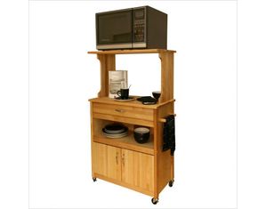 Catskill Craftsmen Microwave Cart with Open Shelving
