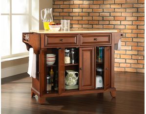 Kitchen Islands Wood on Wood Top Kitchen Island In Classic Cherry Finish Kitchen Island 0