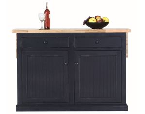 Eagle Coastal Stained Kitchen Island with Flip-Up Top