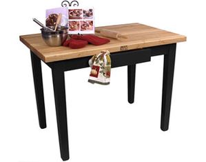 John Boos Classic Country Kitchen Island Black Finish C4824-N - 48
