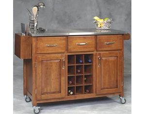 Linon Home Decor Products Kitchen Island with Stainless Steel Top