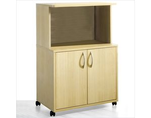 Nexera Delissio Microwave Kitchen Cart with Enclosed Storage Space