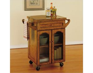 Powell Noble Oak Kitchen Cart