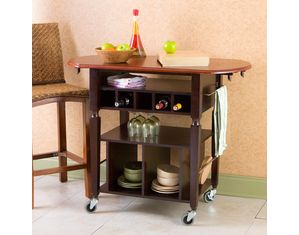 SEI Cherry Top Rolling Kitchen Cart - Fast FREE FedEx Shipping!