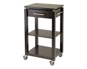 Winsome Linea Kitchen Cart with Chrome Accent