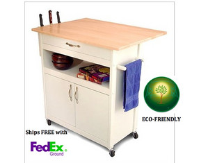 Catskill Craftsmen Drop Leaf Utility Kitchen Cart