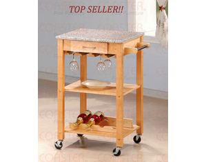 Union Square Kitchen Cart with Granite Top - Fast FREE FedEx Shipping!