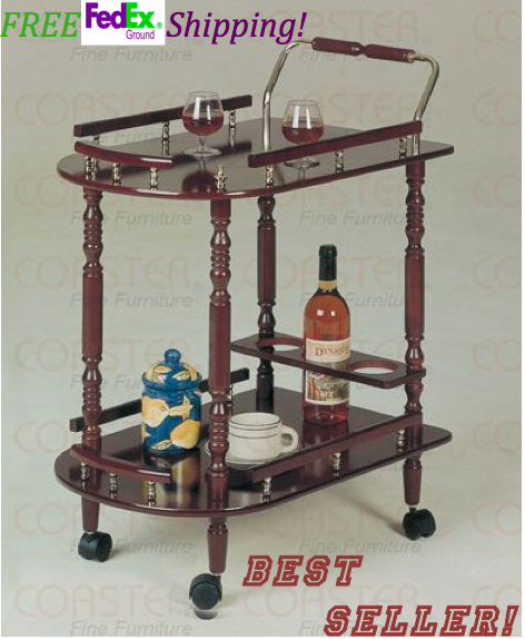 Union Square Serving Cart in Cherry - FREE FedEx Shipping! image